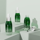 Green Skin Care Makeup Glass Serum Dropper Bottles 30ml Hot Stamping