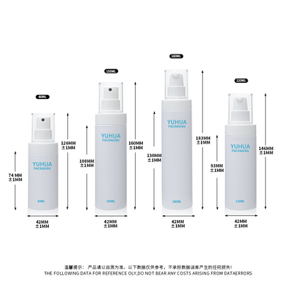 شعار مخصص 120ml 150ml 180ml زجاجة مضخة البلاستيك البيضاء مع رذاذ الضباب الدقيق