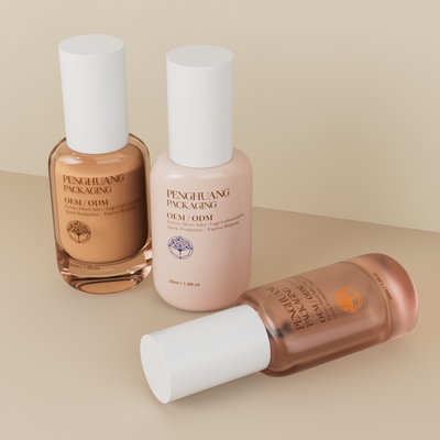 Transparent Foundation Glass Bottle 30ml 1oz Wholesale Empty Foundation Bottles with cap