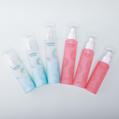 زجاجة رذاذ مستحضرات تجميلية مخصصة من التونر، زجاجة رذاذ أسطوانية شفافة من البولي إيثيلين تيرفثالات لتونر الترطيب