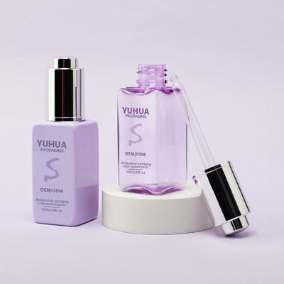 شعار مخصص زجاجة قطرة بلاستيكية مربعة زجاجة مصل زيت جوهر لخدمة العناية بالبشرة المخصصة