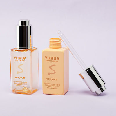 شعار مخصص زجاجة قطرة بلاستيكية مربعة زجاجة مصل زيت جوهر لخدمة العناية بالبشرة المخصصة