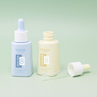 طباعة شعار زجاجات قطارة مصل PET سعة 50 مل للزيوت العطرية والعناية بالبشرة