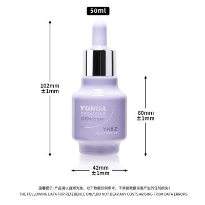 زجاجات قطرات المصل بقدرة 50 مل مع شاشة حرير مخصصة / طابع ساخن / وقت الطباعة على العلامات 15-20 أيام