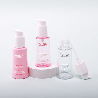 50ml Clear PET Flat Shoulder Lotion Pump Bottle for Customized Cosmetic Packaging with Silk Screen Printing