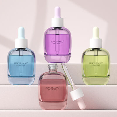 30 مل زجاجي مقطرة المصل زجاجة زيت زجاجة المصل مع الشاشة الحريرية الطابع الساخن