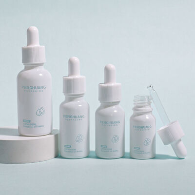 قطرة زيت الزجاجية الزجاجة الزجاجية شعار الحاوية الناعمة المخصصة المصممة للزيوت الأساسية والمصلات والتطبيقات التجميلية