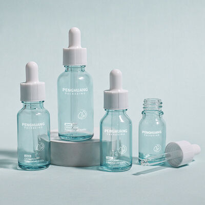 قطرة زيت الزجاجية الزجاجة الزجاجية شعار الحاوية الناعمة المخصصة المصممة للزيوت الأساسية والمصلات والتطبيقات التجميلية