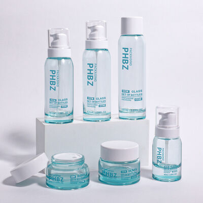 ODM OEM المقبولة مستديرة زجاجة التعبئة والتغليف مستحضرات التجميل الفاخرة مناسبة للكريمات الراقية والمصلات وغيرها من المواد الجمالية الأساسية