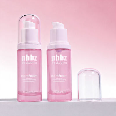 زجاجات لوشن زجاجية تتميز بمضخة ملحقة، مادة زجاجية متينة مصممة للعناية بالبشرة ولوشنات التجميل