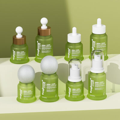 زجاجة مصل زيت جوهرية تتميز بطباعة الختم الساخن وتقدم تغليفًا تجميليًا أنيقًا وجاذبية لمنتجات العناية بالبشرة