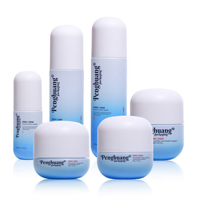 مجموعة التعبئة والتغليف التجميلية الزجاجية التي توفر طباعة الشاشة الحريرية ومعالجة السطح مع الشعار المخصص وتخصيص الألوان