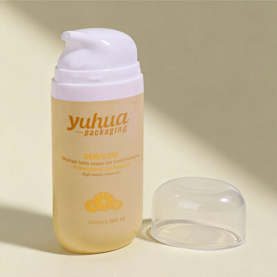 زجاجة لوشن بلاستيكية مصنوعة من مادة البولي بروبلين مع مضخة خالية من الهواء وسطح مصنفر لتعبئة مستحضرات التجميل وتخزين السوائل