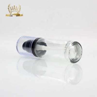 مستحضرات التجميل الفاخرة جولة 30 مل التعبئة والتغليف زجاجة الأساس السائل الزجاج مع مضخة الجمال