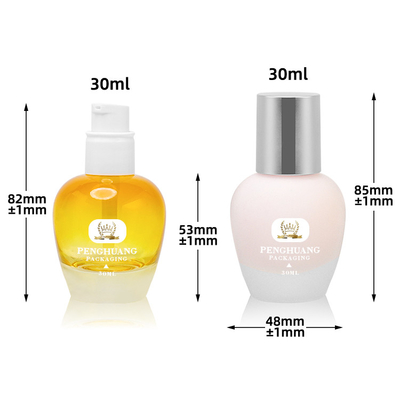 Custom color 30ml glass foundation bottle wholesale lotion pump skin care packaging glass cosmetic foundation bottle