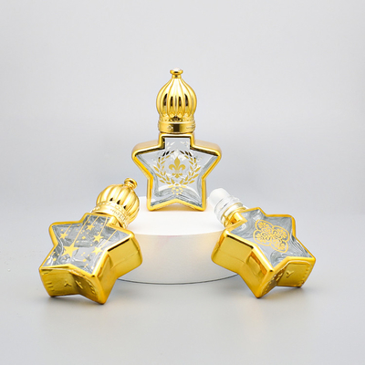 تغليف الجمال لفة زجاجية صغيرة على زجاجات 12 مل لتغليف العطور بريق ذهبي