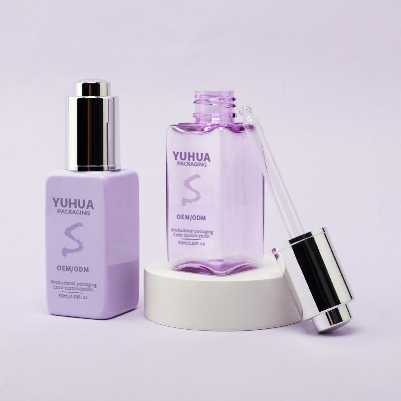 شعار مخصص زجاجة قطرة بلاستيكية مربعة زجاجة مصل زيت جوهر لخدمة العناية بالبشرة المخصصة