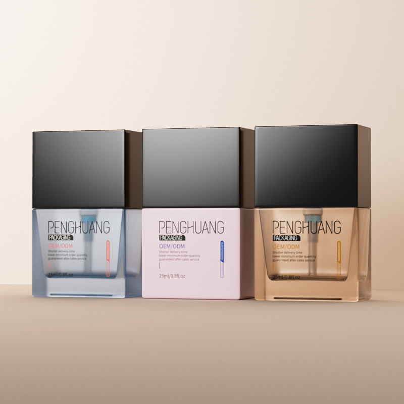تصميم مخصص لتغليف منتجات العناية بالبشرة، شفاف وسعة 25 مل للمنتجات