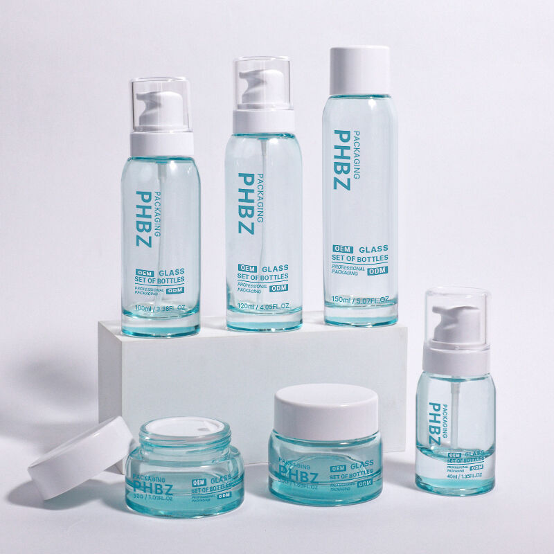 ODM OEM المقبولة مستديرة زجاجة التعبئة والتغليف مستحضرات التجميل الفاخرة مناسبة للكريمات الراقية والمصلات وغيرها من المواد الجمالية الأساسية