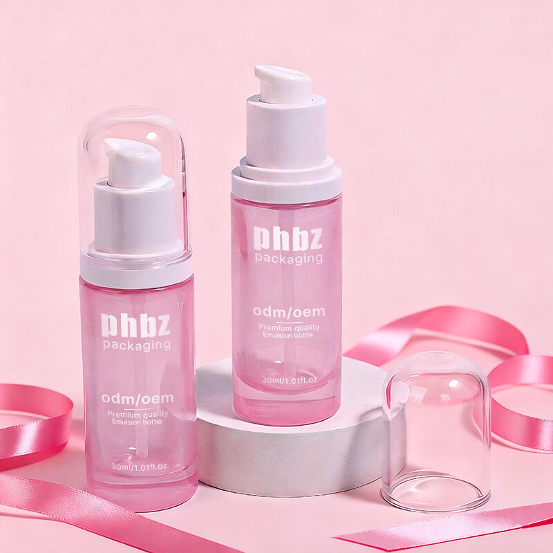 زجاجات لوشن زجاجية تتميز بمضخة ملحقة، مادة زجاجية متينة مصممة للعناية بالبشرة ولوشنات التجميل