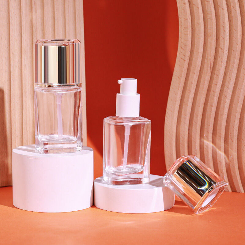 القاعدة السائلة زجاجات عبوات تجميل زجاجية مع 30ml سعة الطباعة قابلة للتخصيص والتصميم الصلبة ضد التسرب