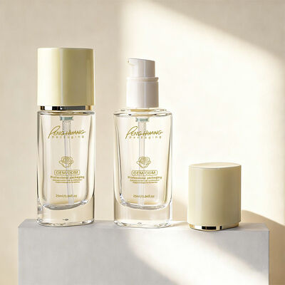 القاعدة السائلة زجاجات عبوات تجميل زجاجية مع 30ml سعة الطباعة قابلة للتخصيص والتصميم الصلبة ضد التسرب