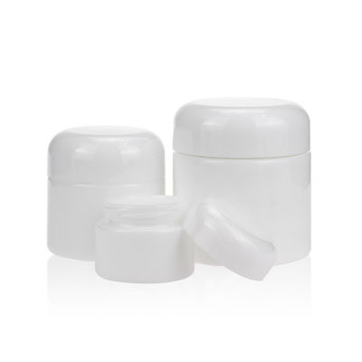 15g 50g 100g Opal Glass Bottle تغليف مستحضرات التجميل زجاجة سيراميك بيضاء