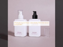 زجاجة لوشن بلاستيكية مربعة للبيع بالجملة سعة 150 مل، زجاجة مضخة مصل الشعر